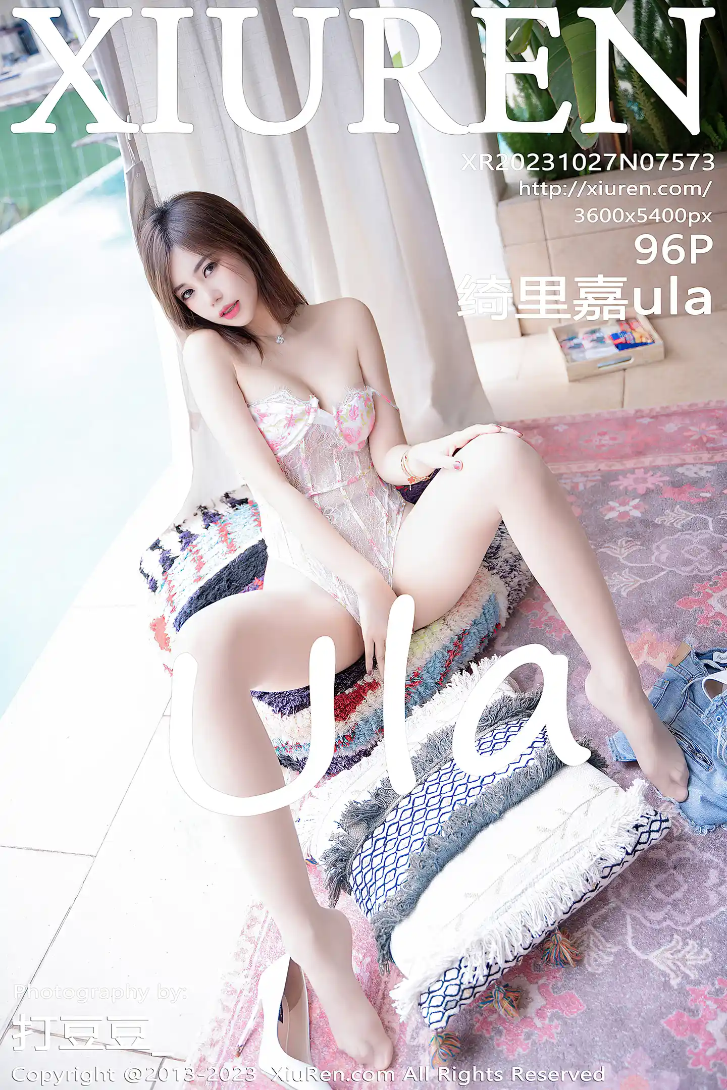 [XiuRen秀人网]No.7573_女神绮里嘉ula脱性感超短牛仔裤露超薄肉丝秀曼妙身姿诱惑写真86P-秀人网 - XiuRen.Space